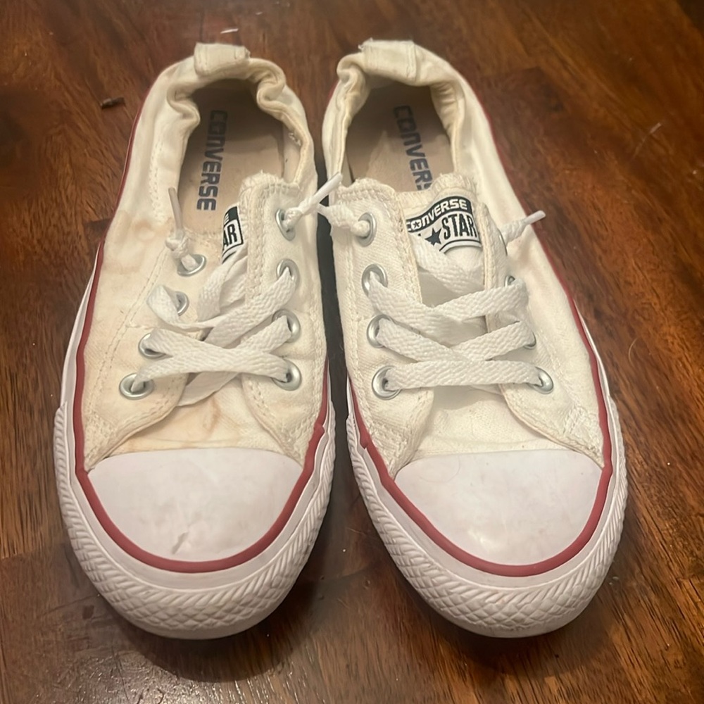 Size 7 converse shoreline sneakers. Cream.